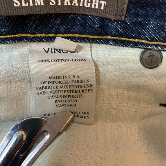 Men's Vince Rhodes Slim Straight Dark Blue Jeans - Picture 10 of 10